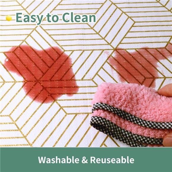 Gold and White Shelf Liners for Kitchen Cabinets Non Adhesive Easy to Use - Picture 6 of 6